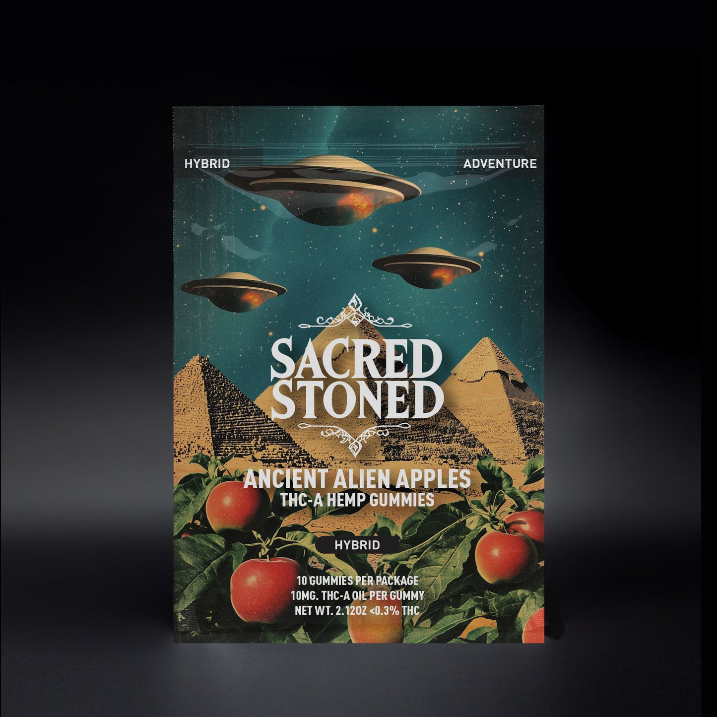 THC-A Gummies - Alien Apples - 10ct - Hybrid/Adventure